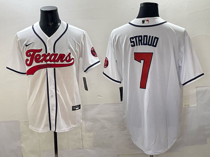 Men 2025 Houston Texans #7 Stroud White Joint Name Nike Limited NFL Jersey style 04->houston texans->NFL Jersey